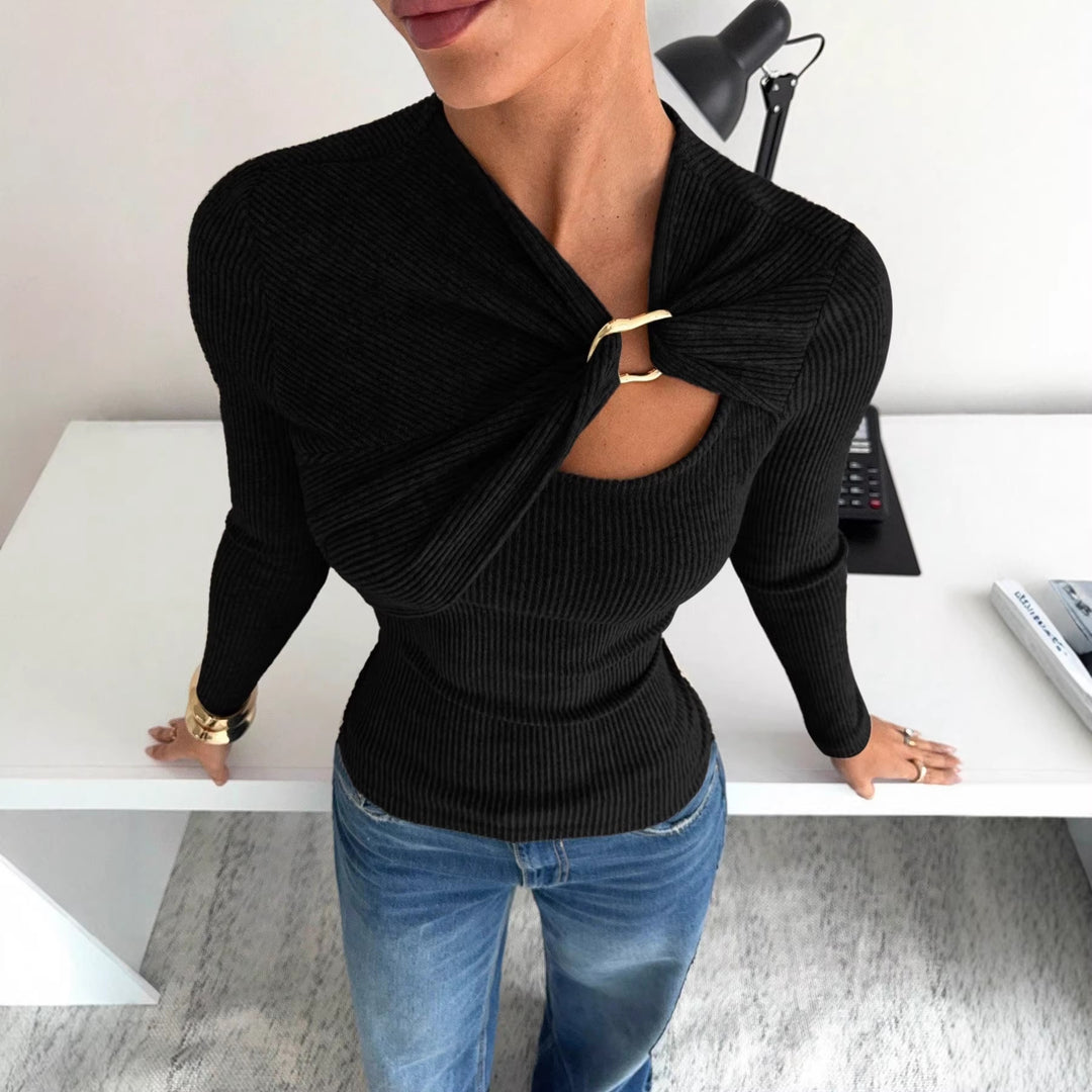 Damer Elegant asymmetrisk topp med högkvalitativ knutdesign Mirla-Eva Jonsson