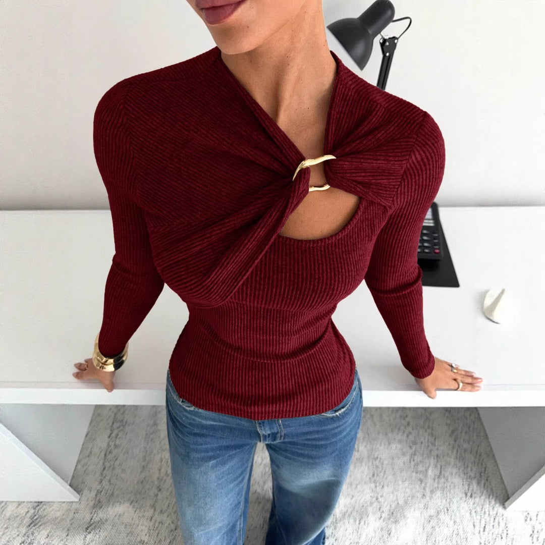 Damer Elegant asymmetrisk topp med högkvalitativ knutdesign Mirla-Eva Jonsson