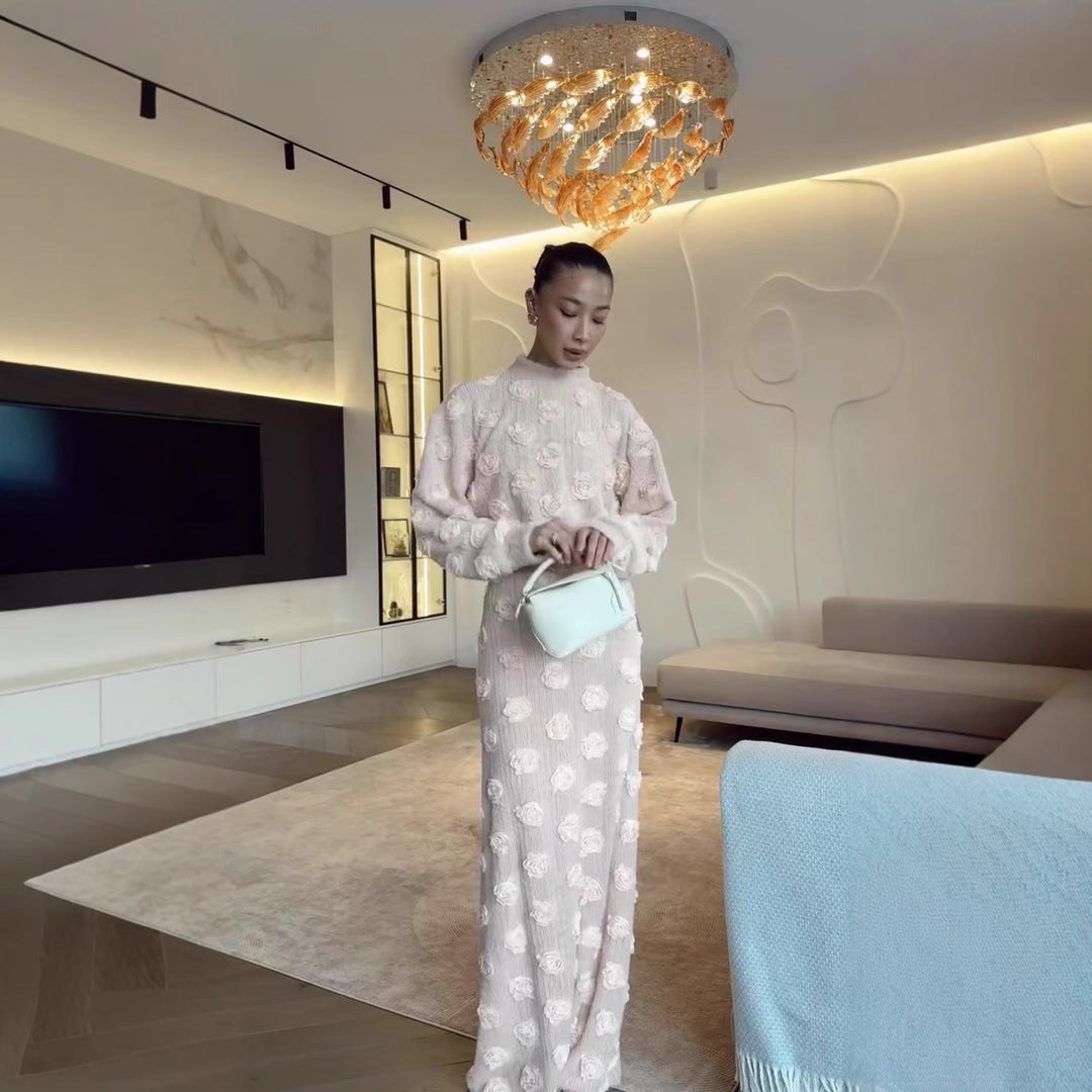Damer Elegant broderad Maxiklänning Mirla-Eva Jonsson