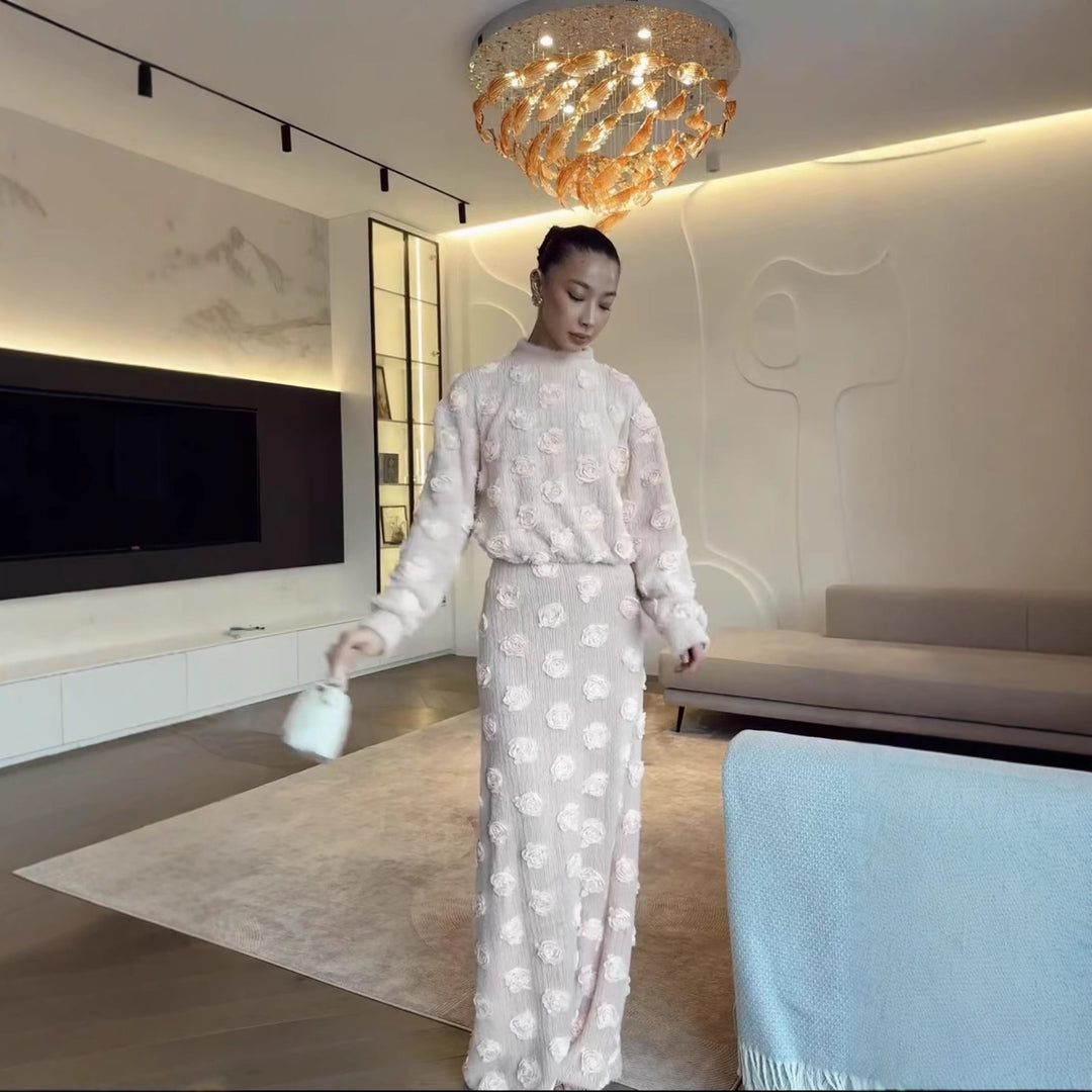 Damer Elegant broderad Maxiklänning Mirla-Eva Jonsson