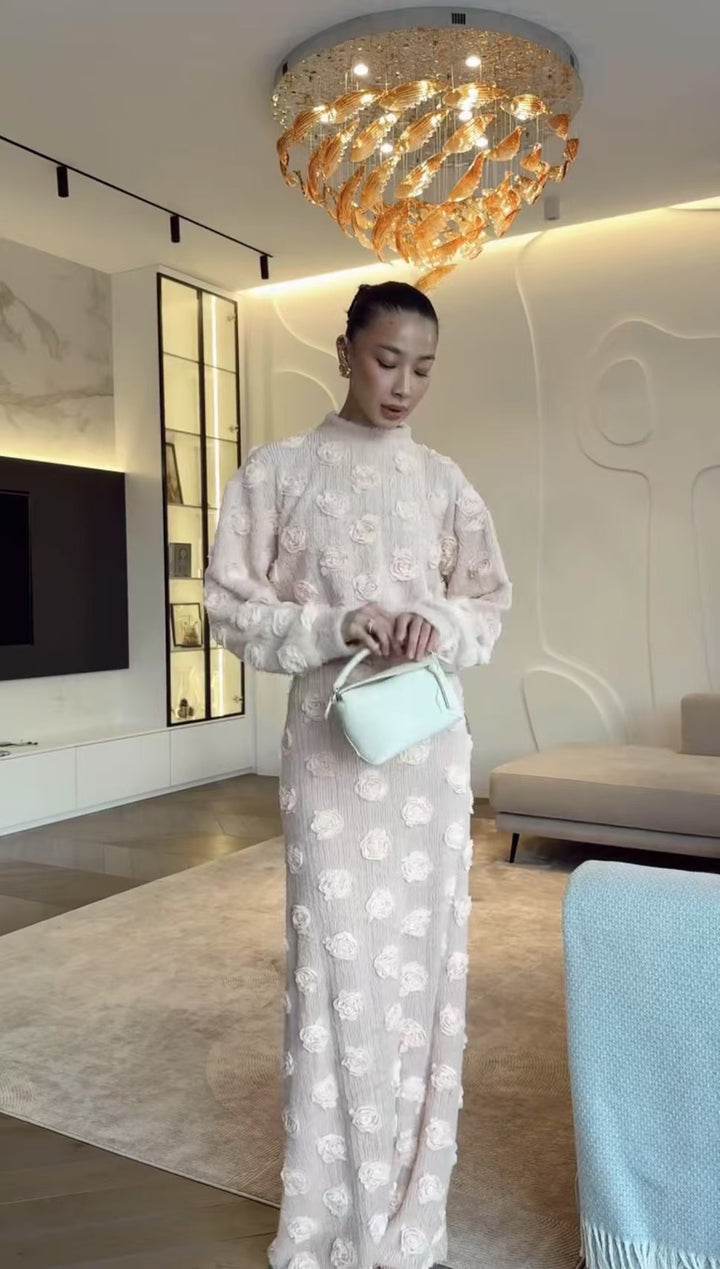 Damer Elegant broderad Maxiklänning Mirla-Eva Jonsson
