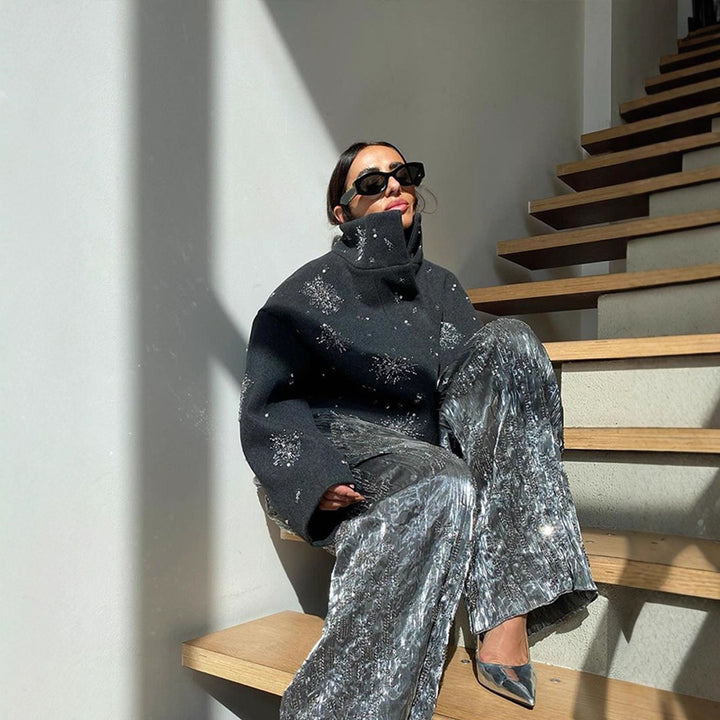 Damer Elegant broderad Vinterjacka Mirla-Eva Jonsson