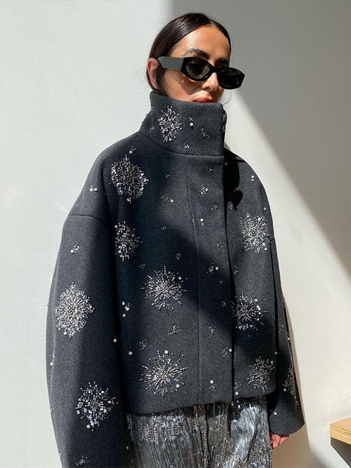 Damer Elegant broderad Vinterjacka Mirla-Eva Jonsson