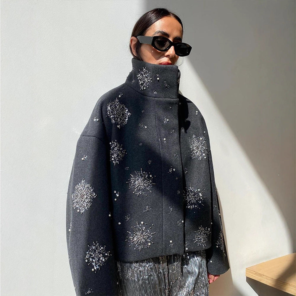 Damer Elegant broderad Vinterjacka Mirla-Eva Jonsson