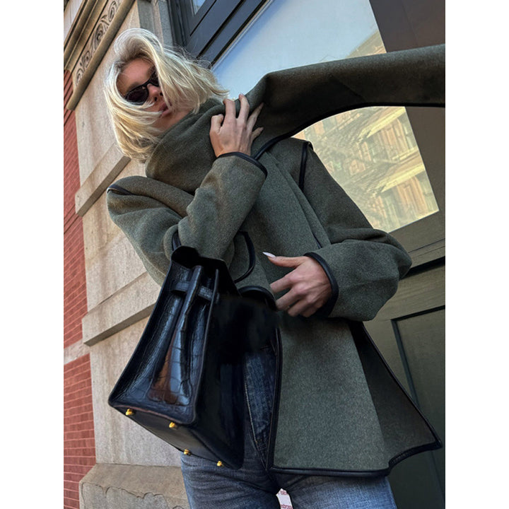 Damer Elegant cropped jacka med stilig scarf och raffinerade fickor Mirla-Eva Jonsson