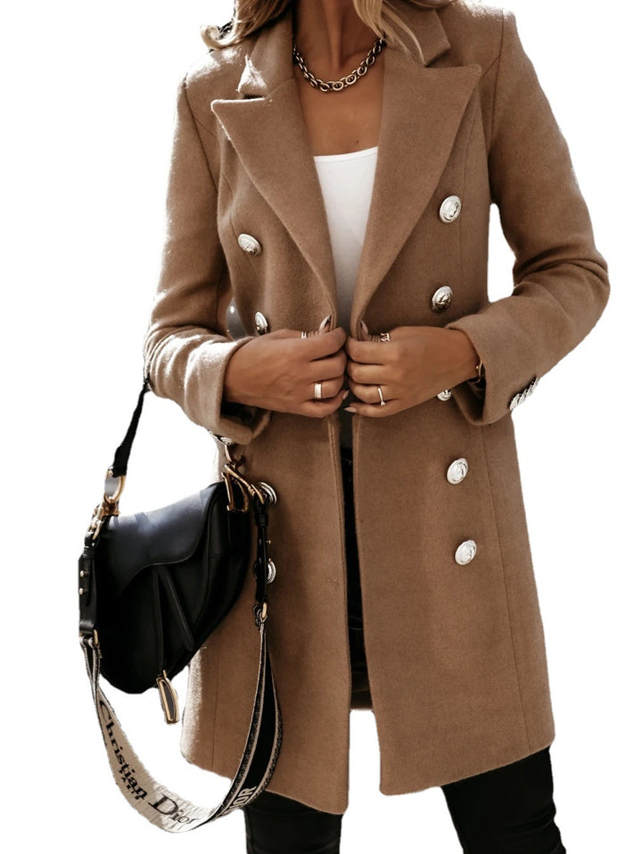 Damer Elegant dubbelfodrad trenchcoat med stiliga knapppdetaljer Mirla-Eva Jonsson