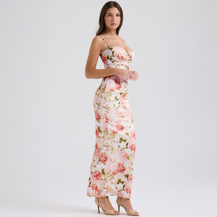 Damer Elegant figurnära Maxiklänning med blommigt mönster Mirla-Eva Jonsson