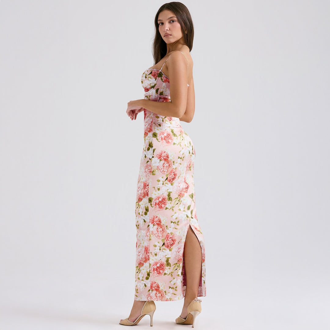 Damer Elegant figurnära Maxiklänning med blommigt mönster Mirla-Eva Jonsson