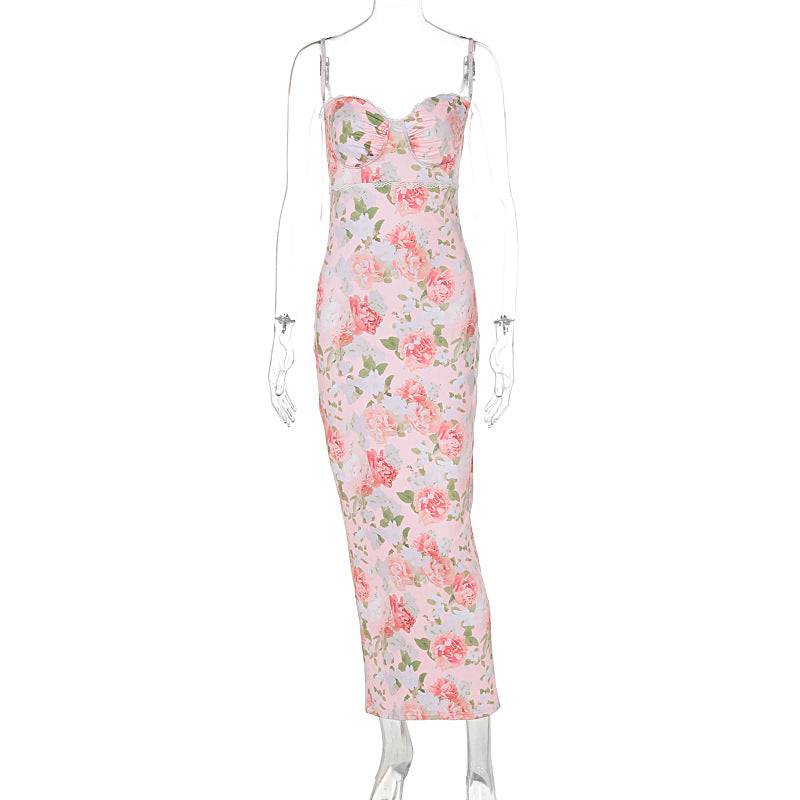 Damer Elegant figurnära Maxiklänning med blommigt mönster Mirla-Eva Jonsson