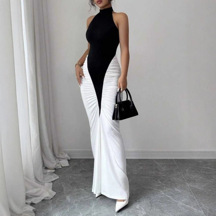 Damer Elegant, figurnära aftonklänning med konstsilke-ruffling Mirla-Eva Jonsson