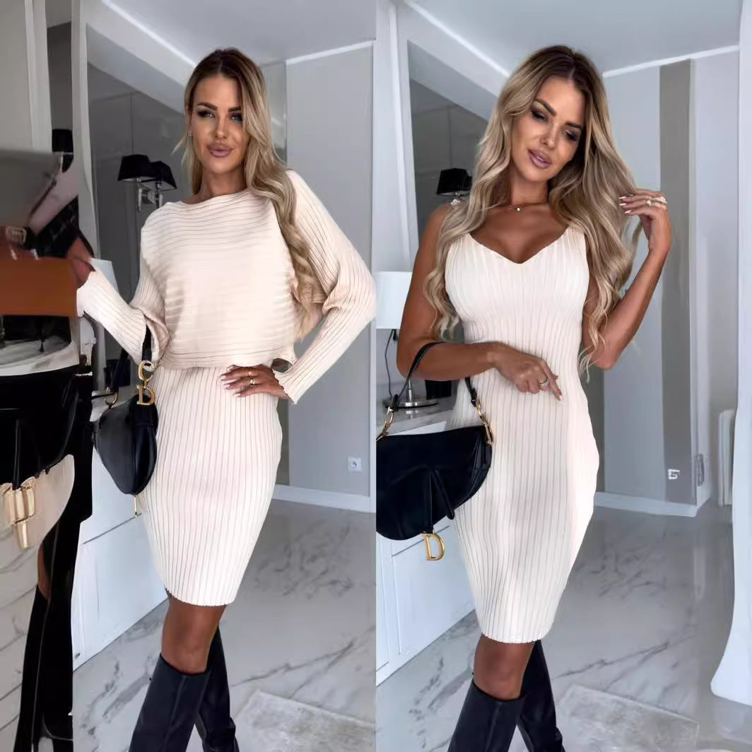 Damer Elegant figurnära klänning med spridda ränder Mirla-Eva Jonsson