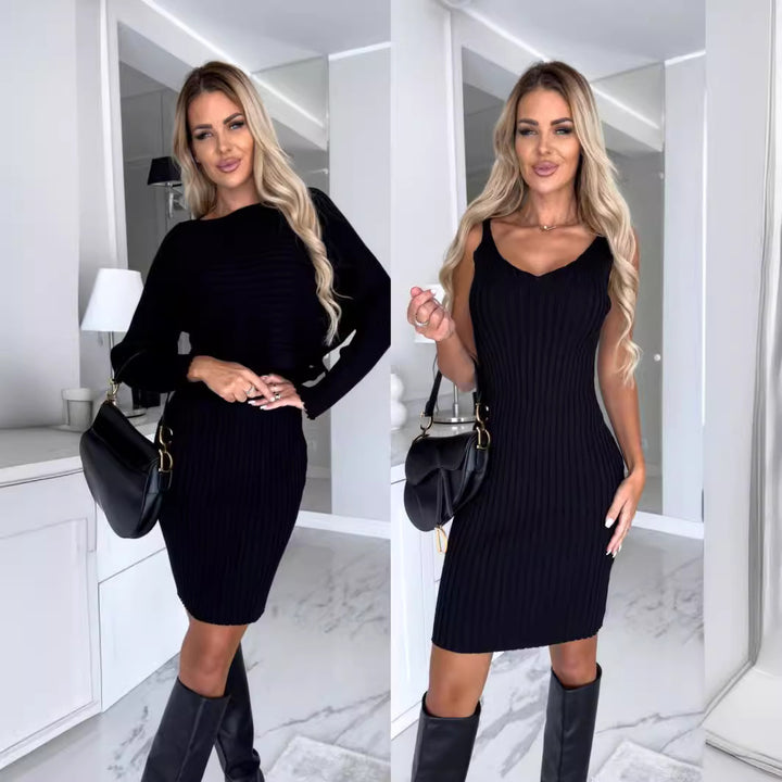 Damer Elegant figurnära klänning med spridda ränder Mirla-Eva Jonsson