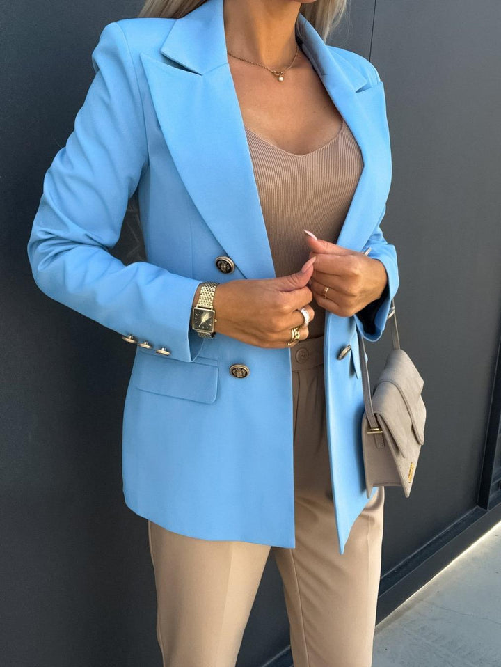 Damer Elegant figursydd blazer med dubbel knapprad och mångsidig skärning Eva Jonsson-Eva Jonsson