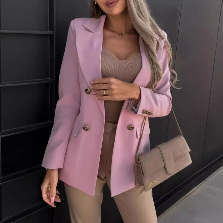 Damer Elegant figursydd blazer med dubbel knapprad och mångsidig skärning Eva Jonsson-Eva Jonsson