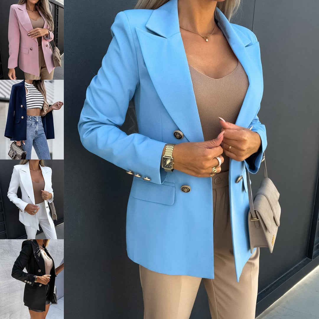 Damer Elegant figursydd blazer med dubbel knapprad och mångsidig skärning Eva Jonsson-Eva Jonsson