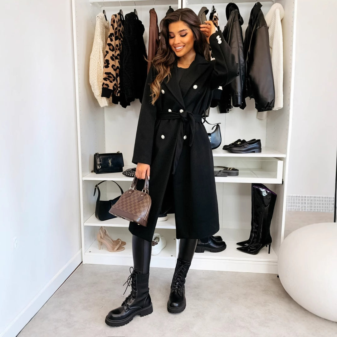 Damer Elegant figursydd omslagsmantel Mirla-Eva Jonsson