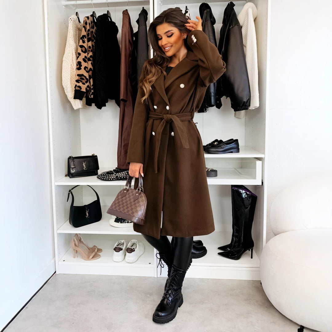 Damer Elegant figursydd omslagsmantel Mirla-Eva Jonsson
