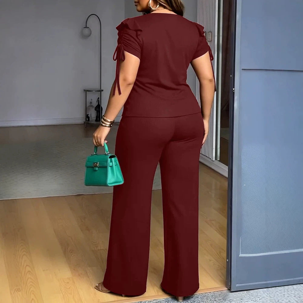 Damer Elegant fritidsdräktset med volangdetaljer och vid passform Mirla-Eva Jonsson