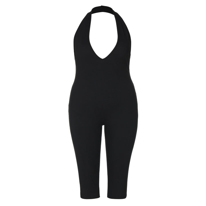 Damer Elegant golvlång jumpsuit med djup V-ringning Mirla-Eva Jonsson