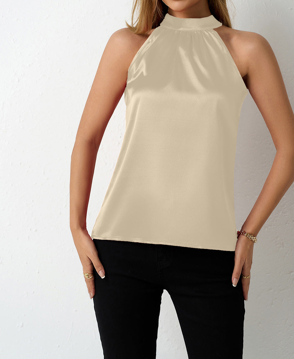 Damer Elegant halterneck-blus med satinfinish Mirla-Eva Jonsson