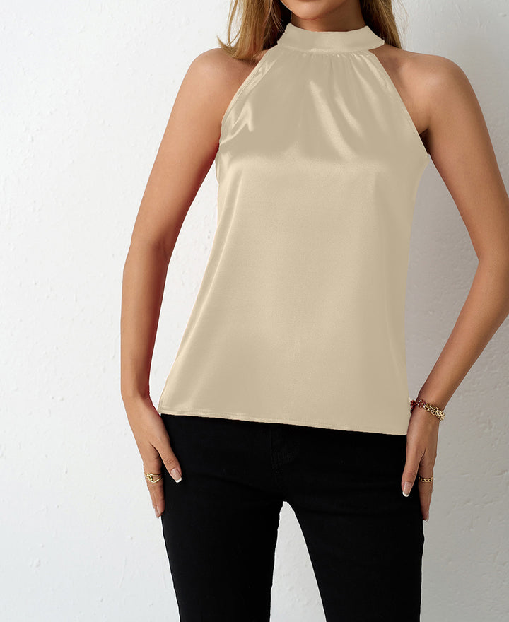Damer Elegant halterneck-blus med satinfinish Mirla-Eva Jonsson