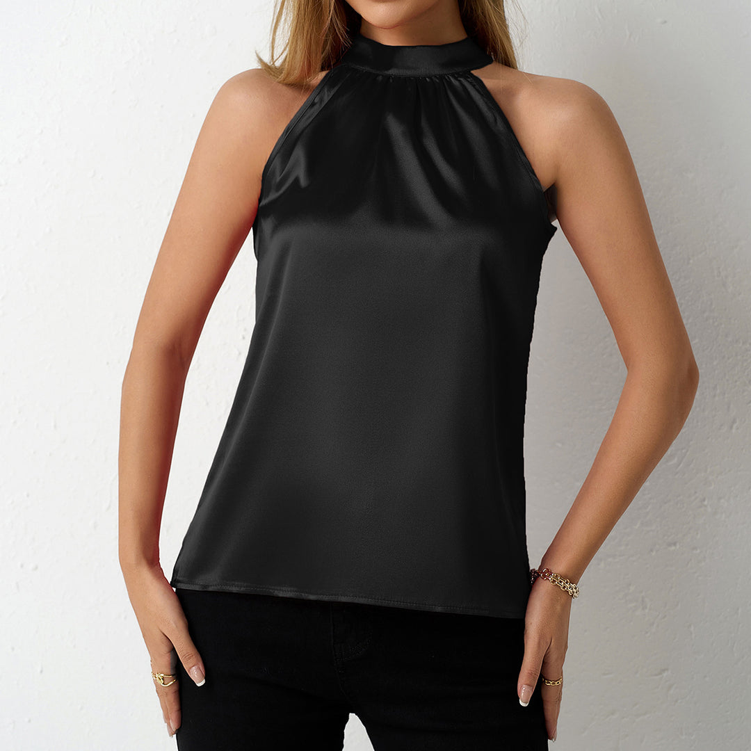 Damer Elegant halterneck-blus med satinfinish Mirla-Eva Jonsson
