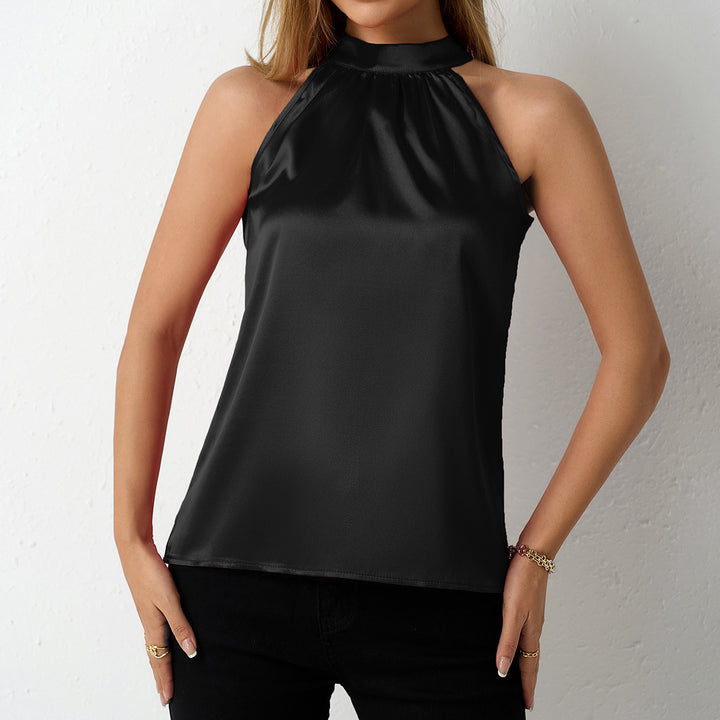 Damer Elegant halterneck-blus med satinfinish Mirla-Eva Jonsson