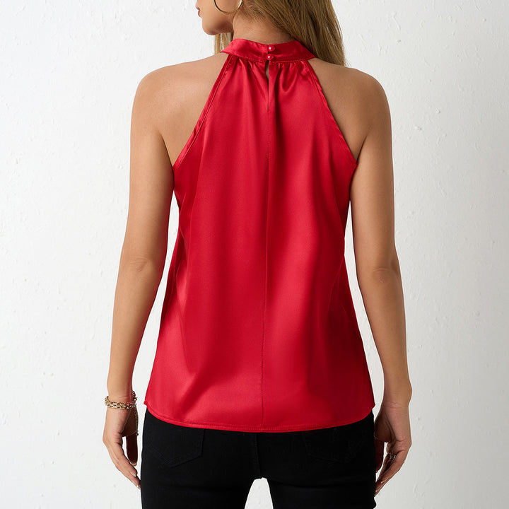 Damer Elegant halterneck-blus med satinfinish Mirla-Eva Jonsson