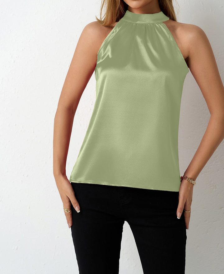 Damer Elegant halterneck-blus med satinfinish Mirla-Eva Jonsson