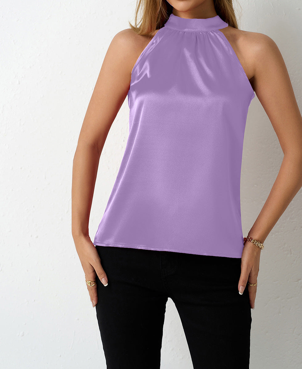 Damer Elegant halterneck-blus med satinfinish Mirla-Eva Jonsson