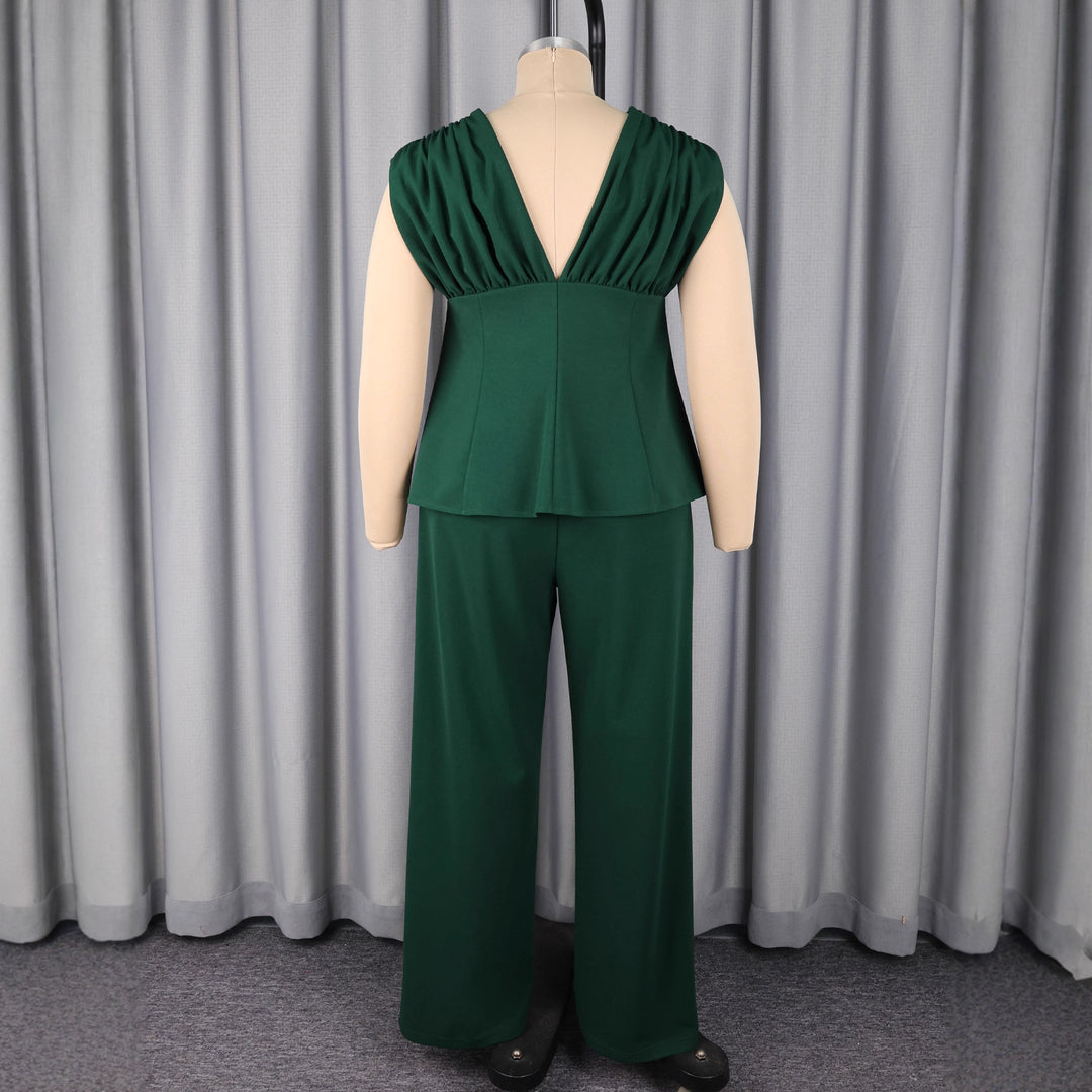 Damer Elegant jumpsuit med draperad överdel och dekorativa knappar Mirla-Eva Jonsson