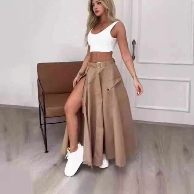Damer Elegant kjol med hög midja och sidoklyftor Mirla-Eva Jonsson