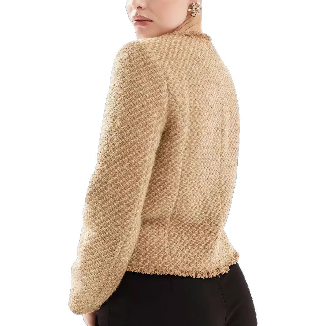 Damer Elegant kort jacka med strukturerad design och gyllene knappar Mirla-Eva Jonsson