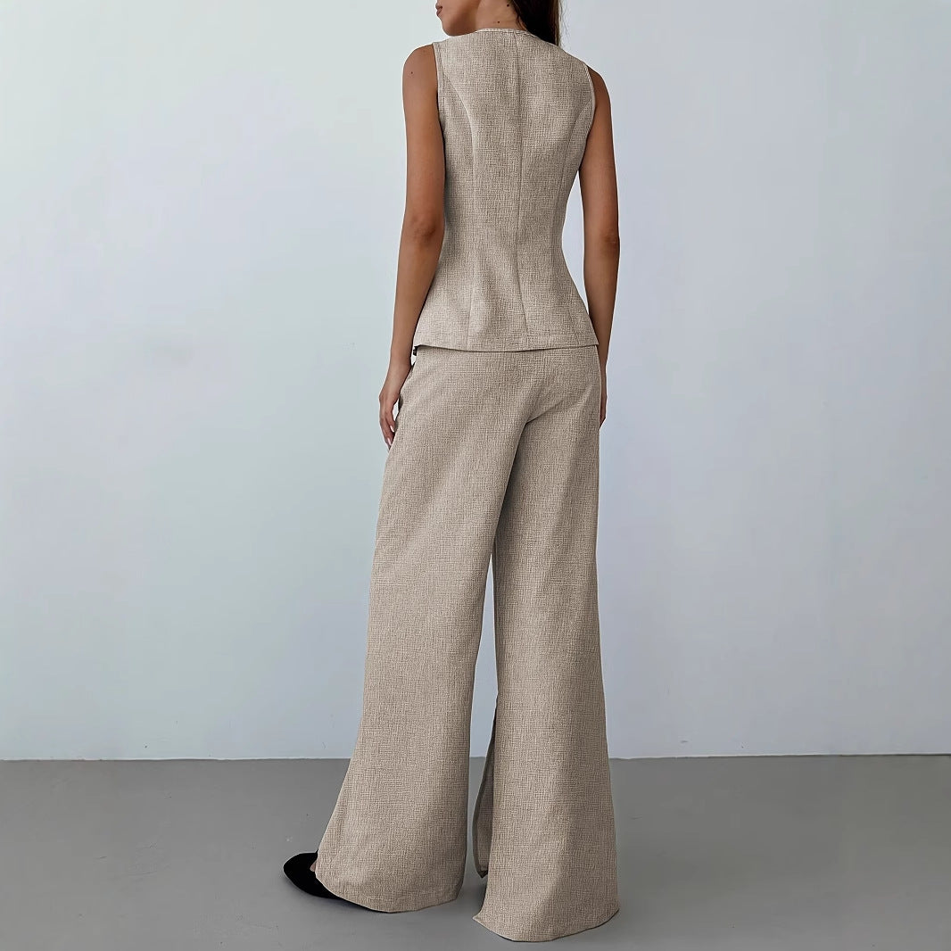 Damer Elegant kostymset med figursydd blazer och vida byxor Mirla-Eva Jonsson