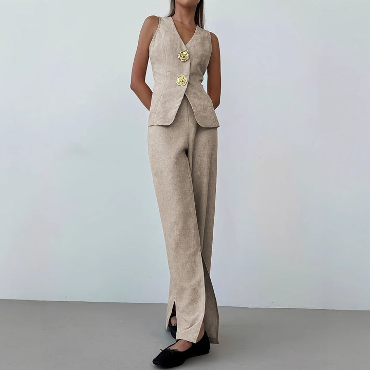 Damer Elegant kostymset med figursydd blazer och vida byxor Mirla-Eva Jonsson