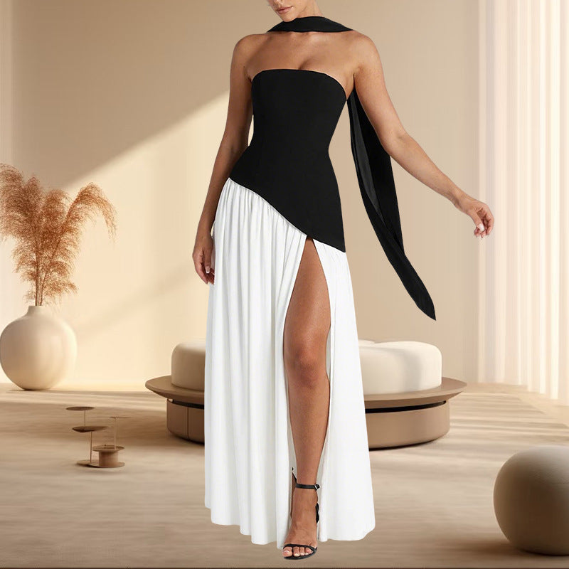 Damer Elegant kvällsklänning med sidospalt och off-shoulder överdel Mirla-Eva Jonsson