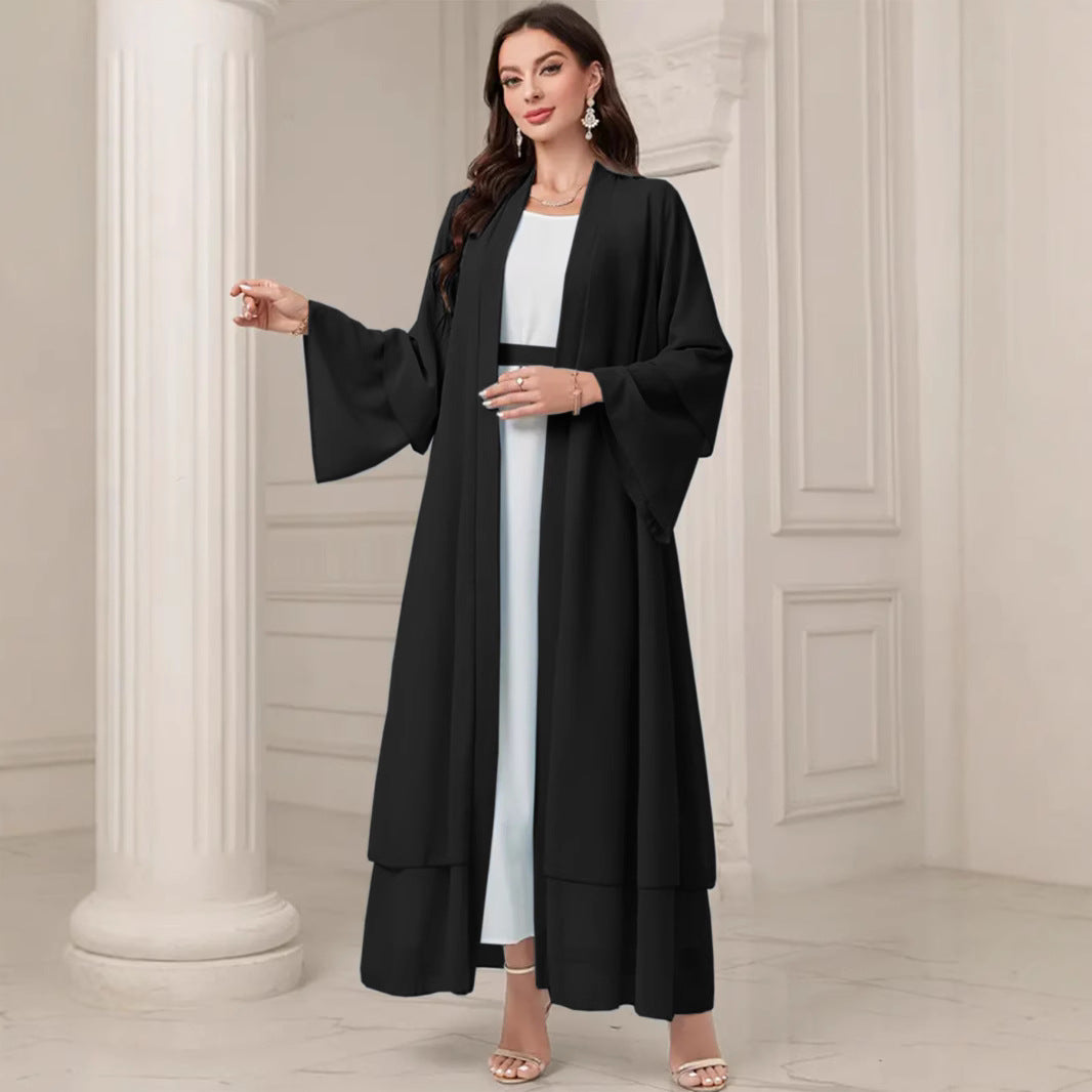 Damer Elegant lång Kimono-jacka i flödesstoff med vid skärning Mirla-Eva Jonsson