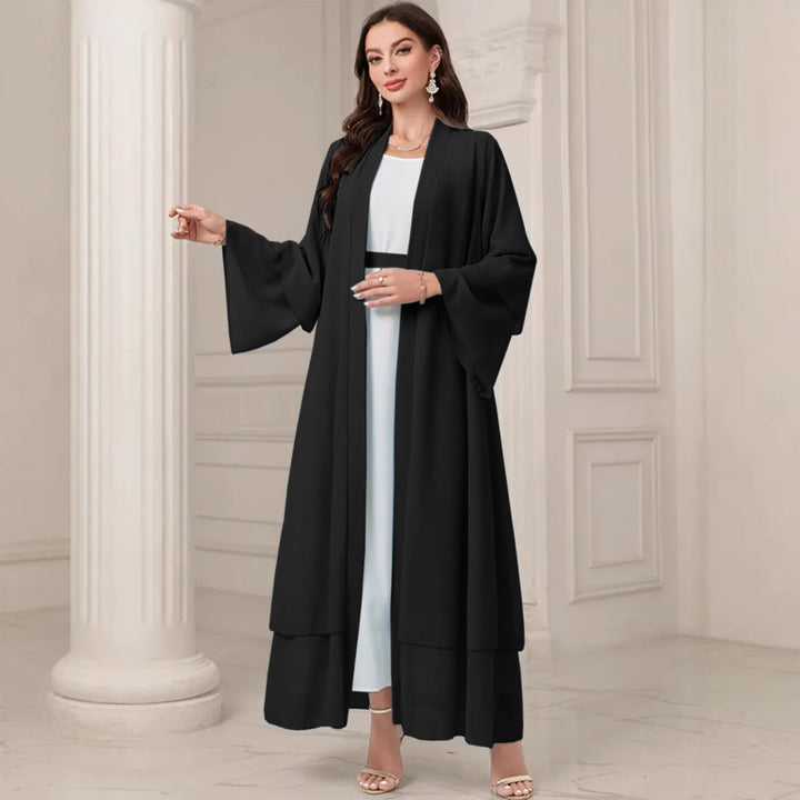 Damer Elegant lång Kimono-jacka i flödesstoff med vid skärning Mirla-Eva Jonsson
