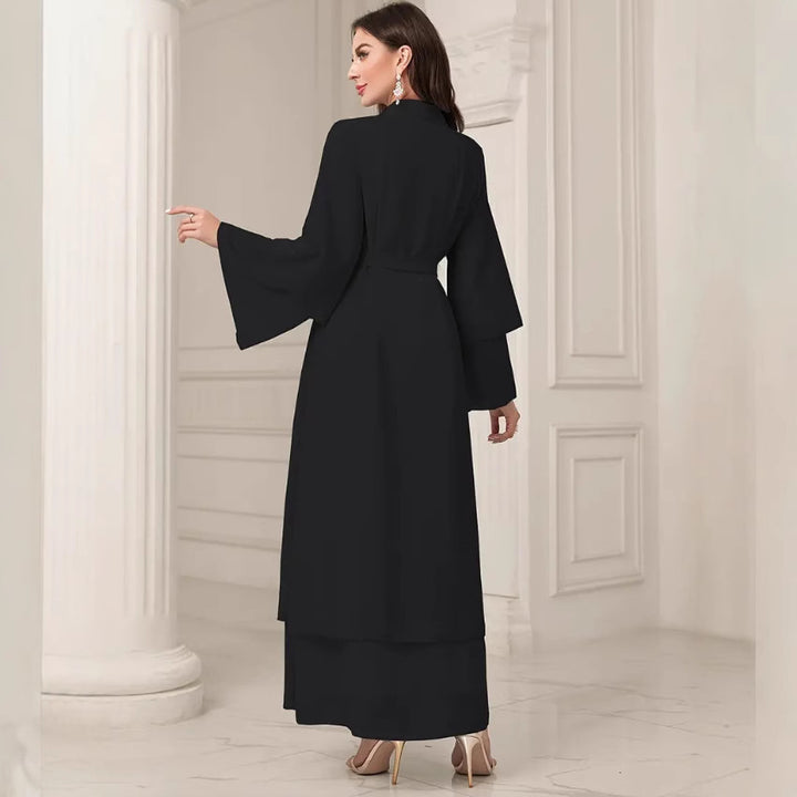 Damer Elegant lång Kimono-jacka i flödesstoff med vid skärning Mirla-Eva Jonsson
