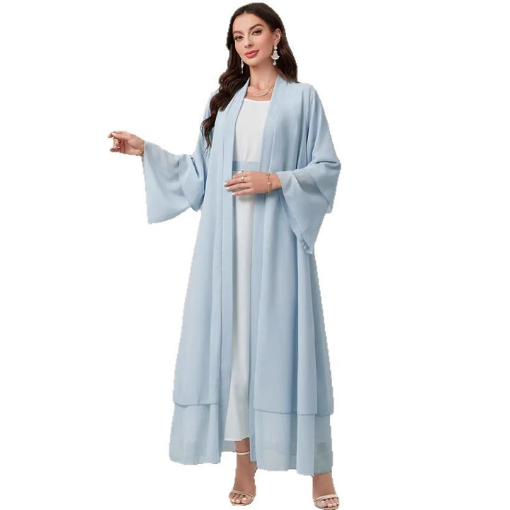 Damer Elegant lång Kimono-jacka i flödesstoff med vid skärning Mirla-Eva Jonsson