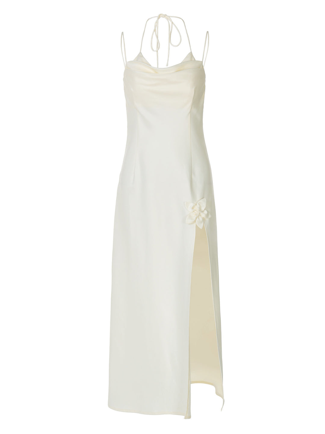 Damer Elegant lång klänning med känslig drapering och blommönster Mirla-Eva Jonsson