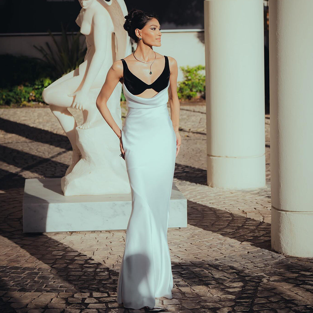 Damer Elegant lång klänning med raffinerad bustier-design och flödande kjol Mirla-Eva Jonsson