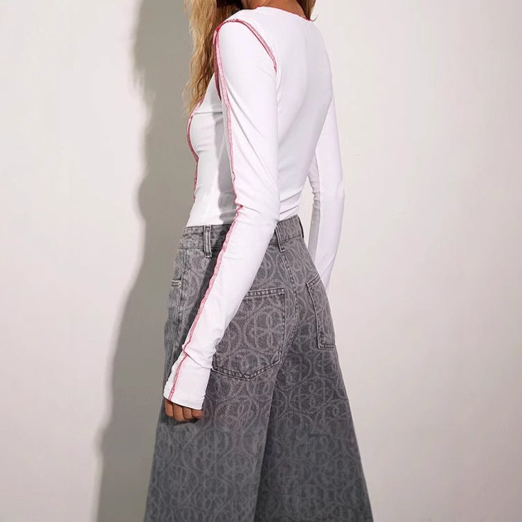 Damer Elegant långärmad bodysuit med sportiga kontraster Eva Jonsson-Eva Jonsson