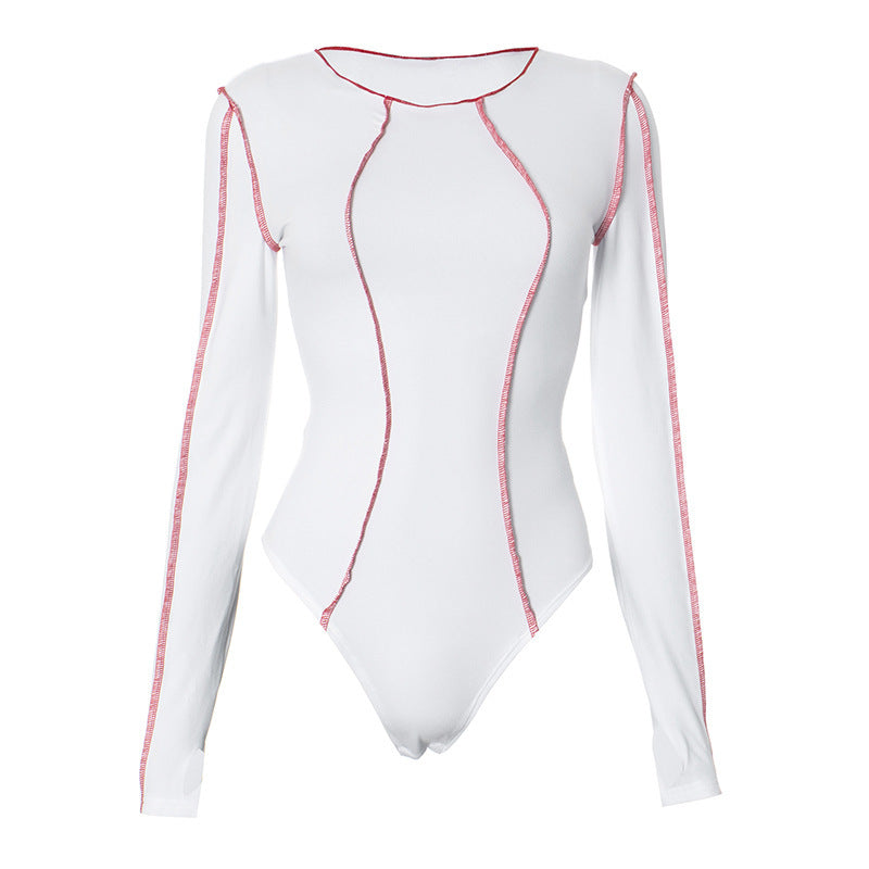 Damer Elegant långärmad bodysuit med sportiga kontraster Eva Jonsson-Eva Jonsson