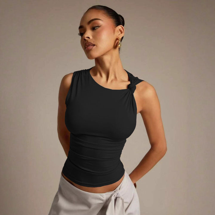 Damer Elegant linne med asymmetrisk design och raffinerade knutelement Mirla-Eva Jonsson