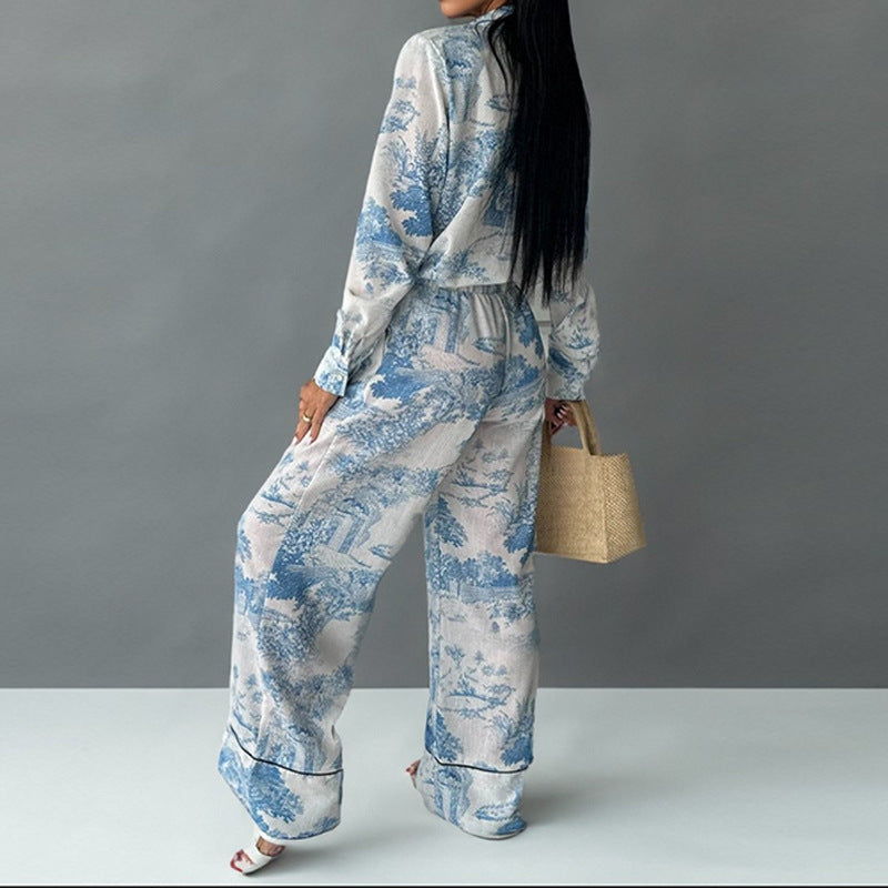 Damer Elegant och Bekväm Pyjamas-set med Unik Blomdesign Mirla-Eva Jonsson