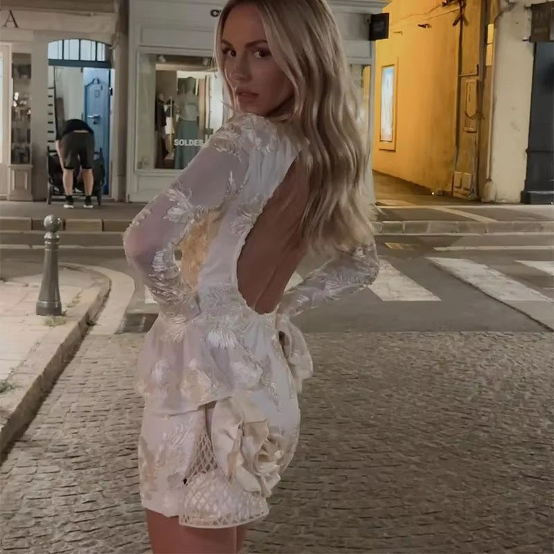Damer Elegant och Blommigt Chiffontopp med Långa Ärmar Mirla-Eva Jonsson