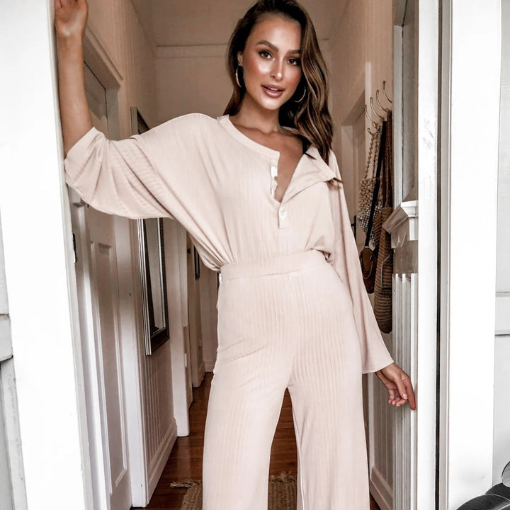 Damer Elegant och Casual Lounge Set med Löst Passform Mirla-Eva Jonsson