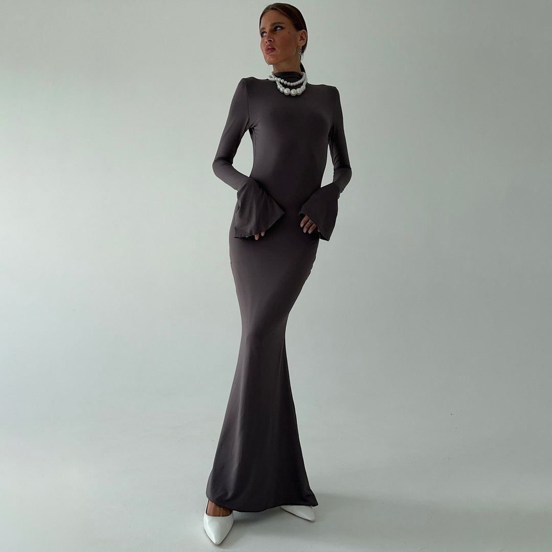 Damer Elegant och Figurformad Kvällsklänning med Långa Ärmar Mirla-Eva Jonsson