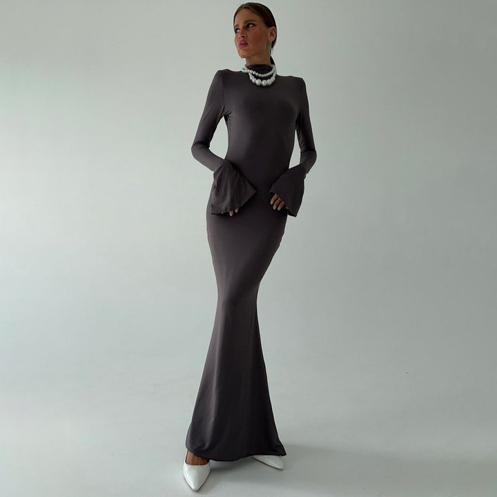 Damer Elegant och Figurformad Kvällsklänning med Långa Ärmar Mirla-Eva Jonsson